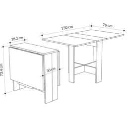 Decortie Artemio Modern Multipurpose Foldable Dining Table Dark Oak - Size: 4 Seater - Brown - Wilko - thumbnail 7