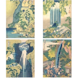 Artery8 Hokusai Tour Waterfalls Provinces Wall Art Print 30 x 41cm 9 Pack - Size: 40.5 x 30.5 x 0.3cm - Multi - Wilko - thumbnail 4