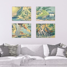 Artery8 Hokusai Tour Waterfalls Provinces Wall Art Print 30 x 41cm 9 Pack - Size: 40.5 x 30.5 x 0.3cm - Multi - Wilko - thumbnail 3