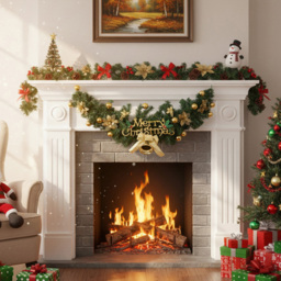 Living and Home Festive Christmas Wreath with Gold Ornaments Flowers and Pinecone - Size: 45 x 150 x 12cm - Multi - Wilko - thumbnail 3