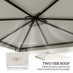 Outsunny 3 x 3m 2-Tier Cream White Gazebo Canopy Replacement Cover - Wilko - thumbnail 5