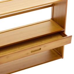 Living and Home Single Drawer 3 Shelf Natural Bamboo Desktop Bookshelf - Wilko - thumbnail 4