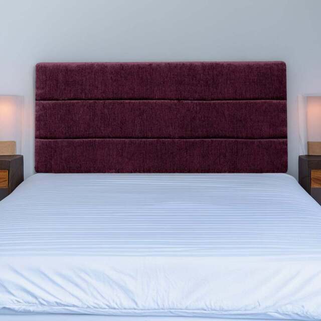 Bedmaster Milan Double Aubergine Chenille Lined Headboard - Purple - Wilko - image 1