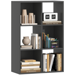HOMCOM 6 Cube Black Bookshelf - Size: 91.5 cm x 29.5 cm x 61.5 cmcm - Wilko - thumbnail 3