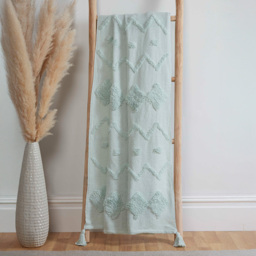 Rapport Home Juniper Blush Tufted Cotton Blanket Throw 70 x 90cm - Size: 4 x 90 x 70cm - Blue - Wilko - thumbnail 3