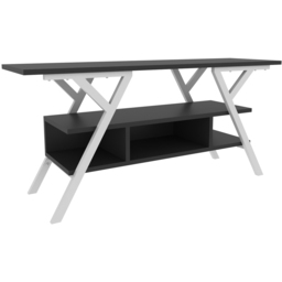 Decorotika Minerva Decorative 4 Open Shelf White and Anthracite TV Unit - Size: 55 x 120 x 35cm - Multi - Wilko - thumbnail 4