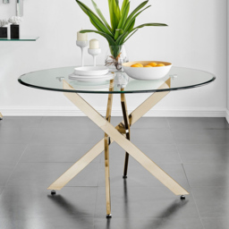 Furniturebox Arona Valera 6 Seater Dining Set Cappuccino and Gold - Brown - Wilko - thumbnail 3