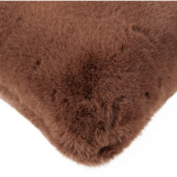 Rabbit Faux Fur Cushion - Mocha/45cm - Size: 45 x 45cm - Divante - Wilko - thumbnail 4