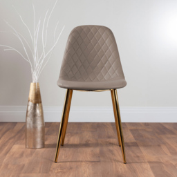 Furniturebox Molini Solara 6 Seater Dining Set White Gloss Cappuccino and Gold - Brown - Wilko - thumbnail 4