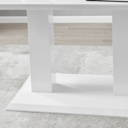 Furniturebox Molini Solara 6 Seater Dining Set White Gloss Cappuccino and Gold - Brown - Wilko - thumbnail 7