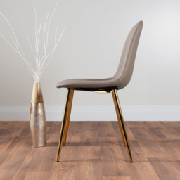 Furniturebox Molini Solara 6 Seater Dining Set White Gloss Cappuccino and Gold - Brown - Wilko - thumbnail 5