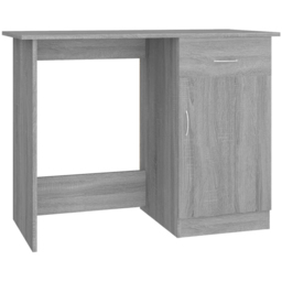 vidaXL Single Door Single Drawer Computer Desk Grey Sonoma - Size: 76 x 100 x 50cm - Wilko - thumbnail 3
