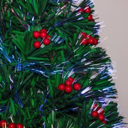 The Christmas Centre Warm White LED Green Fibre Optic Artificial Xmas Tree with Berries 3ft - Wilko - thumbnail 4