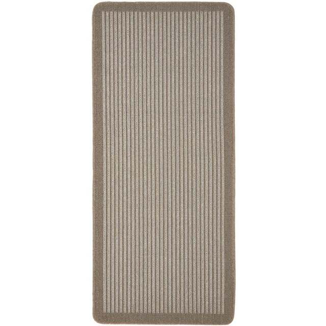 My Mat Stone Stripe Stain Resistant Runner 67 x 200cm - Brown - Wilko - image 1