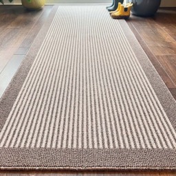 My Mat Stone Stripe Stain Resistant Runner 67 x 200cm - Brown - Wilko - thumbnail 3