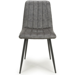 Lisbon Set of 2 Microfibre Grey Dining Chairs - Shankar - Wilko - thumbnail 4