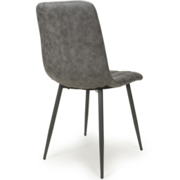 Lisbon Set of 2 Microfibre Grey Dining Chairs - Shankar - Wilko - thumbnail 6