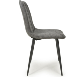 Lisbon Set of 2 Microfibre Grey Dining Chairs - Shankar - Wilko - thumbnail 5