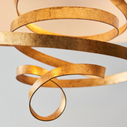Merano Sanremo Gold Ivory Cotton Fabric 3 Light Pendant Ceiling Light - Size: 60 x 60 x 211cm - White - Wilko - thumbnail 7
