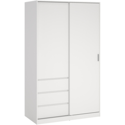 Furniture To Go Naia Double Door 3 Drawer White Wardrobe - Size: 2 Door, 3 Drawer - Wilko - thumbnail 3