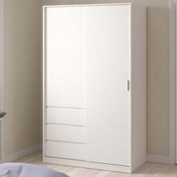 Furniture To Go Naia Double Door 3 Drawer White Wardrobe - Size: 2 Door, 3 Drawer - Wilko - thumbnail 1