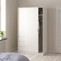 Furniture To Go Naia Double Door 3 Drawer White Wardrobe - Size: 2 Door, 3 Drawer - Wilko - thumbnail 7