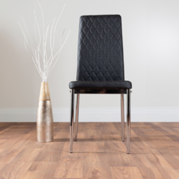 Furniturebox Arona Valera Marble Effect 6 Seater Round Dining Set White Black and Chrome - Wilko - thumbnail 4