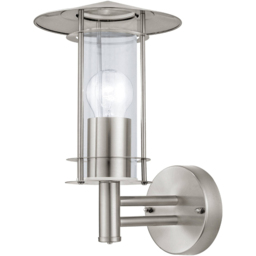 EGLO Lisio Stainless Steel Exterior Wall Light - Size: 17.5 x 22.5 x 30.0cm - Silver - Wilko