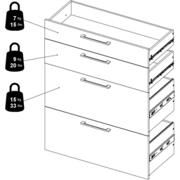 Florence 4 Drawer Oak Office Storage - Size: 40.1 x 89.2 x 113.4cm - Wood - Furniture to Go - Wilko - thumbnail 7