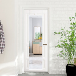 Living and Home White Frame Over Door Full Length Mirror 37 x 147cm - Size: 147 x 37cm - Wilko - thumbnail 3