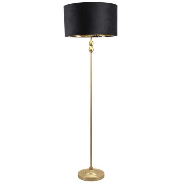 ValueLights Maggie Gold Candlestick LED Floor Lamp with Black and Gold Lamp Shade - Size: 151 x 45 x 45cm - Wilko - image 1