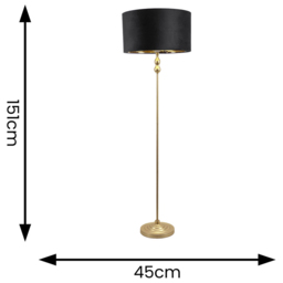 ValueLights Maggie Gold Candlestick LED Floor Lamp with Black and Gold Lamp Shade - Size: 151 x 45 x 45cm - Wilko - thumbnail 5