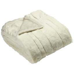 Paoletti Empress Cream Large Faux Fur Throw 140 x 200cm - Size: 200 x 140cm - Wilko