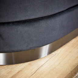 Home Source Cake Black Velvet Single Storage Ottoman - Size: 48 x 80 x 45cm - Wilko - thumbnail 6
