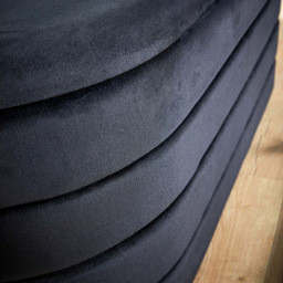 Home Source Cake Black Velvet Single Storage Ottoman - Size: 48 x 80 x 45cm - Wilko - thumbnail 5