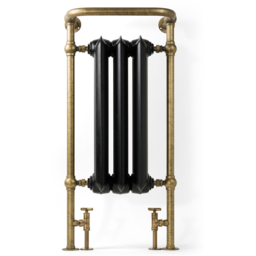 Terma 1217BTU Flat Black and Brushed Brass Heated Towel Rail 900 x 490mm - Size: 90 x 49 x 31.5cm - Multi - Wilko - thumbnail 4