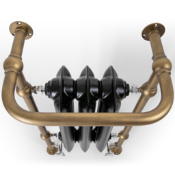 Terma 1217BTU Flat Black and Brushed Brass Heated Towel Rail 900 x 490mm - Size: 90 x 49 x 31.5cm - Multi - Wilko - thumbnail 5