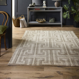 Origins Greek Key Beige Light Vision Rug 120 x 170cm - Cream - Wilko - thumbnail 3