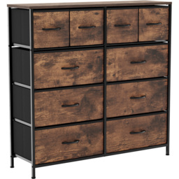 Vida Designs Chorley 10 Drawer Rustic Brown Fabric Chest of Drawer - Wilko - thumbnail 3