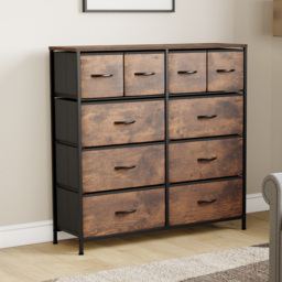 Vida Designs Chorley 10 Drawer Rustic Brown Fabric Chest of Drawer - Wilko - thumbnail 5