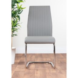 Furniturebox Columbia Fontana 6 Seater Dining Set White Gloss Elephant Grey and Chrome - Wilko - thumbnail 6