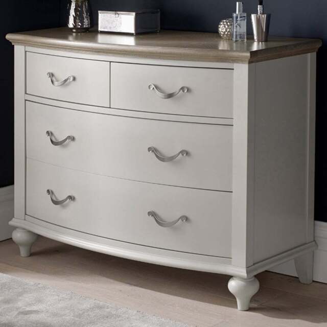 Bentley Designs Montreux 4 Drawer Grey Washed Oak and Soft Grey Chest of Drawers - Wilko - image 1