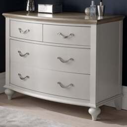 Bentley Designs Montreux 4 Drawer Grey Washed Oak and Soft Grey Chest of Drawers - Wilko