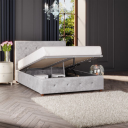 Laurence Llewelyn-Bowen Hesper Super King Size Silver Mirazzi Velvet Ottoman Bed - Wilko - thumbnail 3