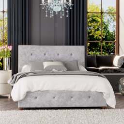 Laurence Llewelyn-Bowen Hesper Super King Size Silver Mirazzi Velvet Ottoman Bed - Wilko - thumbnail 1