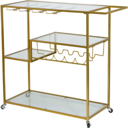Porter Gold Effect Drinks Trolley - Size: 405 x 1015 x 950cm - LPD Home - Wilko - thumbnail 1