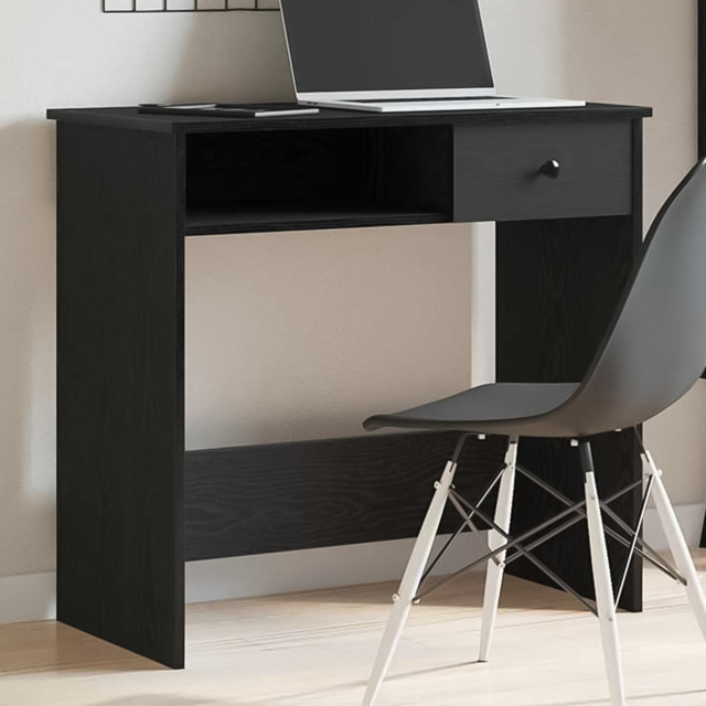 vidaXL Single Drawer Single Shelf Computer Desk Black - Size: 75 x 80 x 40cm - Wilko - image 1