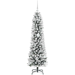 vidaXL Pre-Lit Warm White LED and Silver Baubles White Artificial Christmas Tree with Stand 4.9ft - Wilko - thumbnail 5