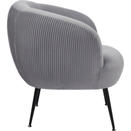 GFW Kamilah Grey Velvet Pleated Accent Chair - Size: Single - Wilko - thumbnail 5