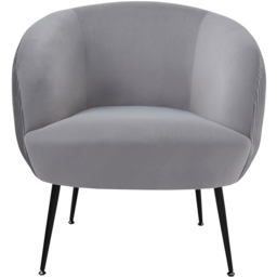 GFW Kamilah Grey Velvet Pleated Accent Chair - Size: Single - Wilko - thumbnail 3